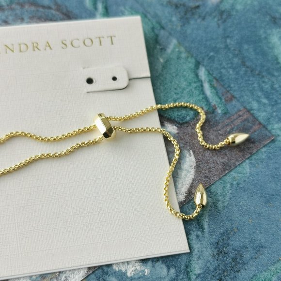 Kendra Scott Kacey Gold Dichroic Glass Long Pendant Necklace New w/dust bag - Picture 3 of 3